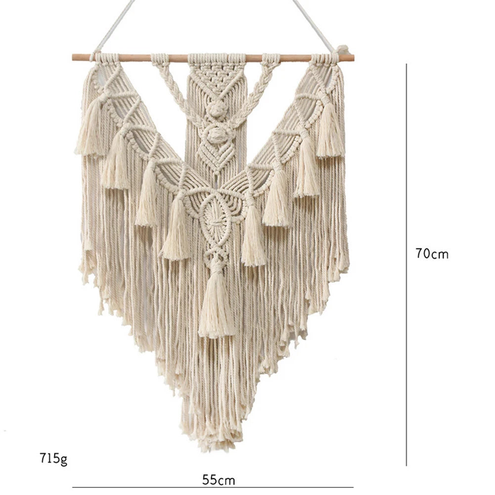 Handwoven Bohemian Macrame Wall Hanging – Elegant Tapestry for Home Decor