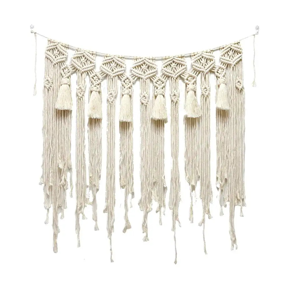 Macrame Wall Hanging Tapestry – Bohemian Home Décor with Tassels for Weddings and Interiors