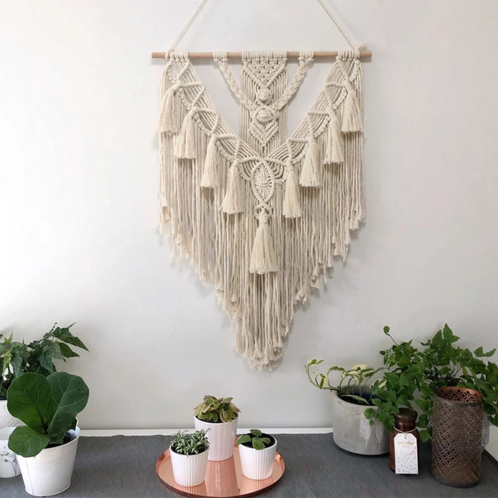 Handwoven Bohemian Macrame Wall Hanging – Elegant Tapestry for Home Decor