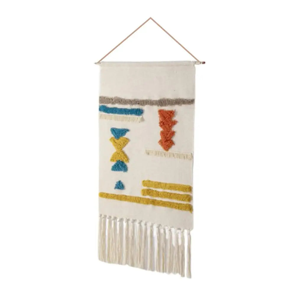 Boho Tapestry Macrame Woven Wall Decoration - Handmade Cotton Geometric Wall Hanging