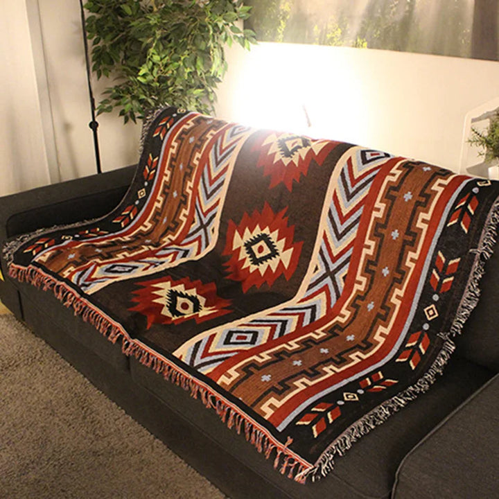 Casual Carpet Decoration - National Retro Blanket Indian Creative Geometry Totem Tapestry