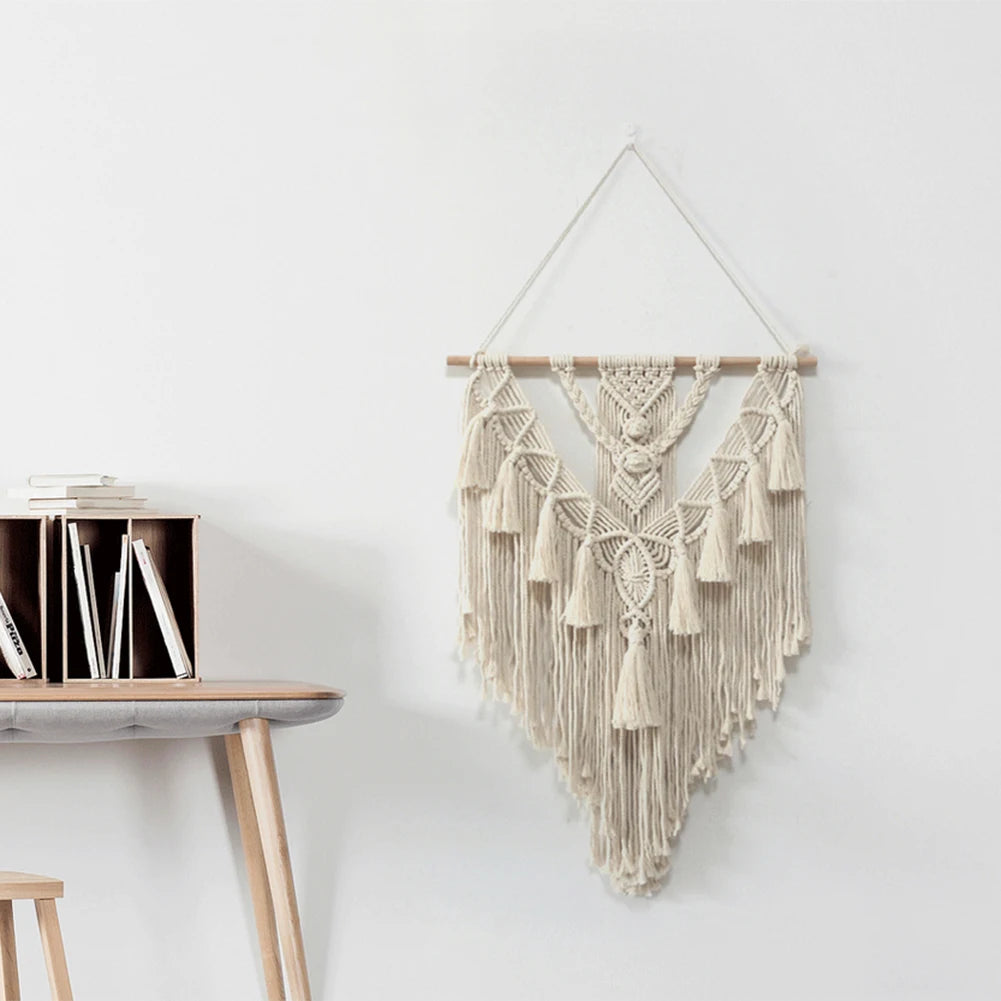 Handwoven Bohemian Macrame Wall Hanging – Elegant Tapestry for Home Decor