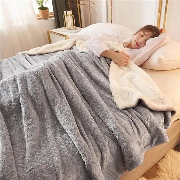 Pink & White Fleece Blanket – Super Soft, Thick Warm Winter Throw for Bed, Sofa & Home | King Size Duvet Cover