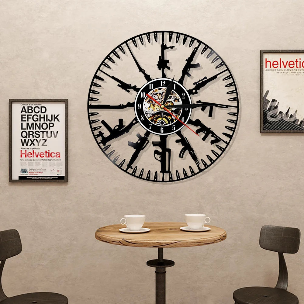 Modern Vinyl Record Wall Clock – Unique Wall Mounted Décor for Bar, Cafe, and Home