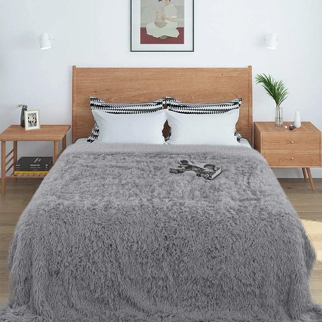 Thickened Fluffy Blanket – Double-Sided Plush Bedspread for Winter Warmth