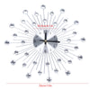 Silver Color Wall Clock – Modern Big Crystal Non-Ticking Quiet Wall Clock for Living Room, Kitchen, and Office Décor