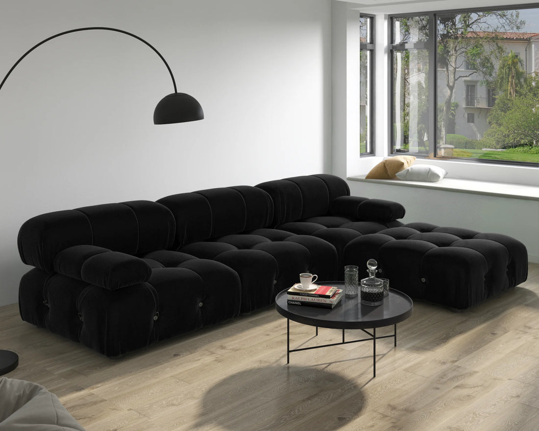 Minimalist U-Shaped Sectional Sofa with Ottomans