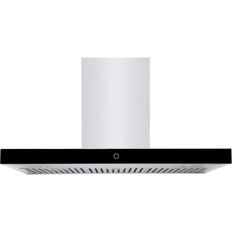 Hauslane 30-Inch Wall Mounted Range Hood – WM-739 Stainless Steel Kitchen Vent with Powerful Suction & Black Glass Panel