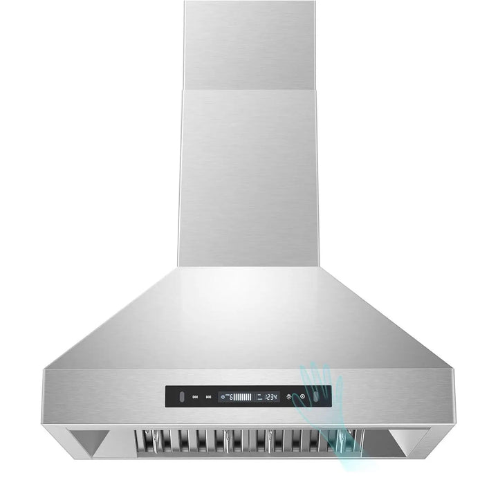 Tieasy 30-Inch Wall Mount Range Hood – 900 CFM Stainless Steel Kitchen Vent with Gesture & Touch Control (USGD2875)