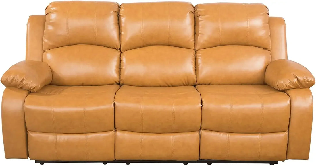 Leather Recliner Sofa Couch with 2 Cup Holder Console