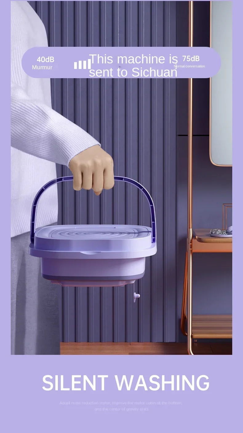 BALASHOV Portable Small Folding Washing Machine – Compact Washer for Clothes, Socks & Underwear (Travel-Friendly)