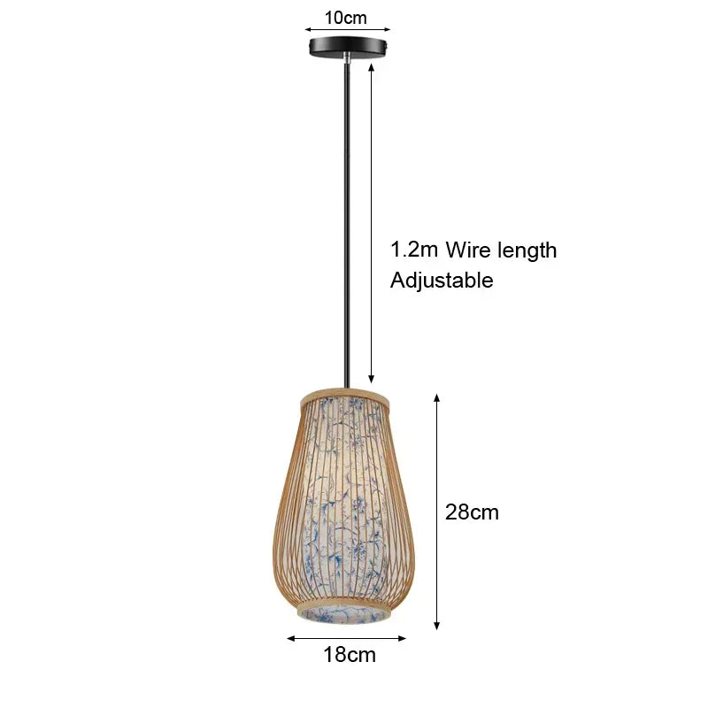 Hand-Woven Bamboo Chandelier – Southeast Asia Style Rattan Wicker Pendant Light