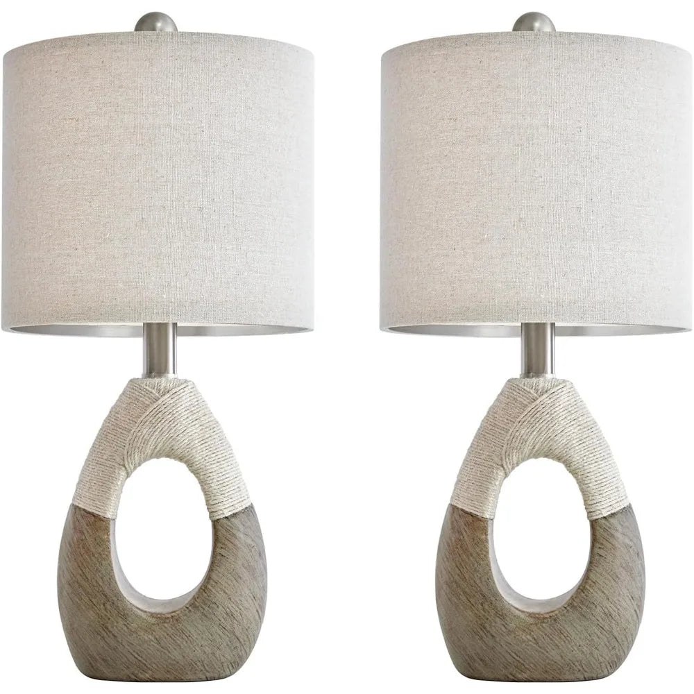 OYEARS Boho Table Lamps – Rustic Elegance in a Set of 2