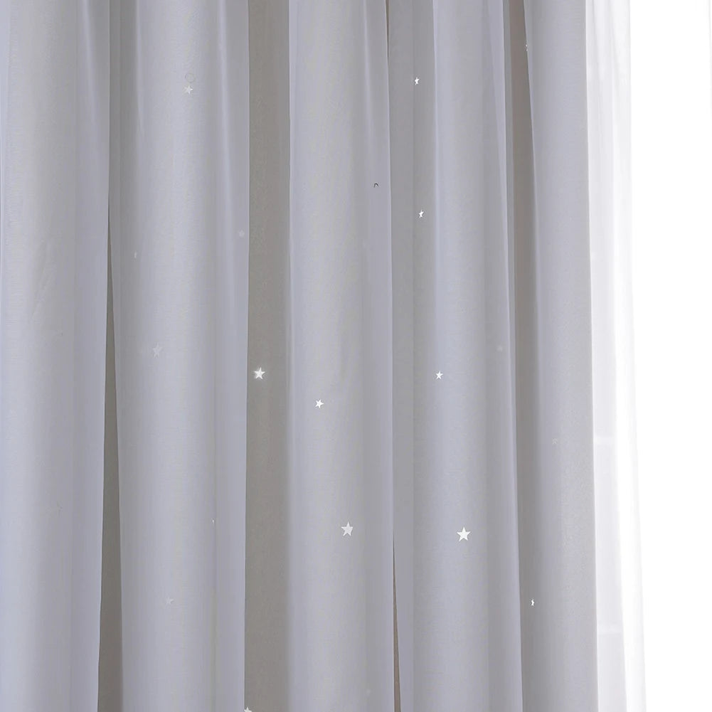 Hollow Out Star Curtain – Sky Wonder Star Cut-Out Room Darkening Drape (1 Panel, 40” x 84”)