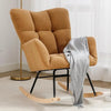 Rocking Chair – Teddy Upholstered Glider Rocker with High Backrest and Padded Seat