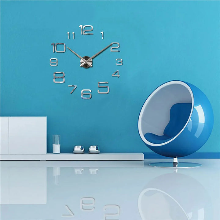 Creative Digital DIY Mirror Wall Clock – Modern Home Decoration Accessory