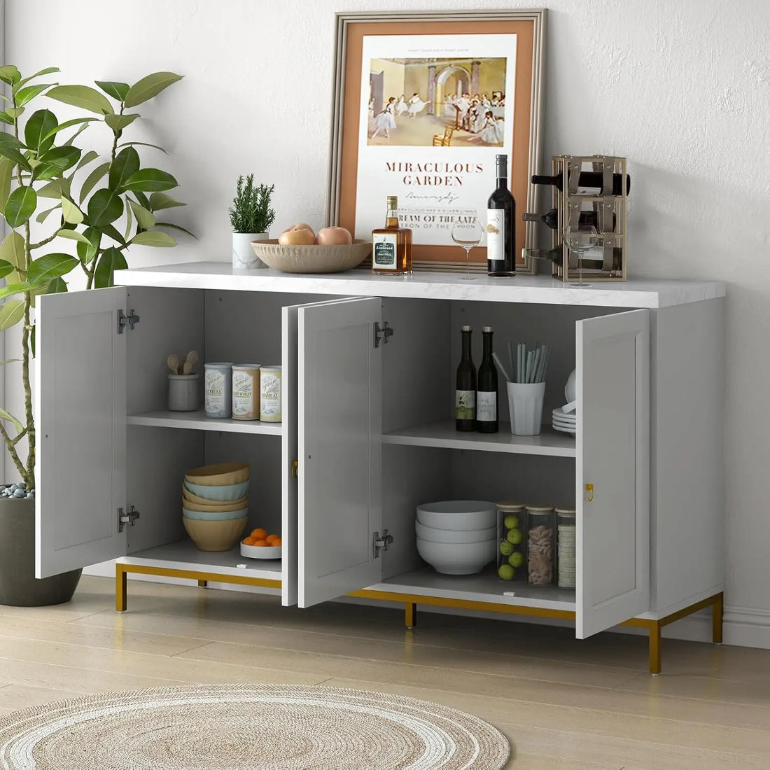 60" Modern Sideboard Buffet Accent Cabinet