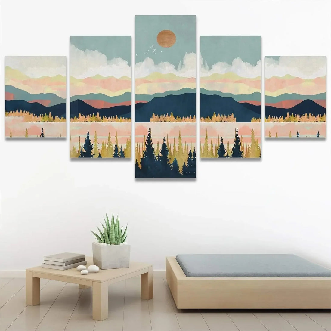 Canvas Wall Art Print – Minimalist Rustic Landscape for Living Room, Bedroom, and Office