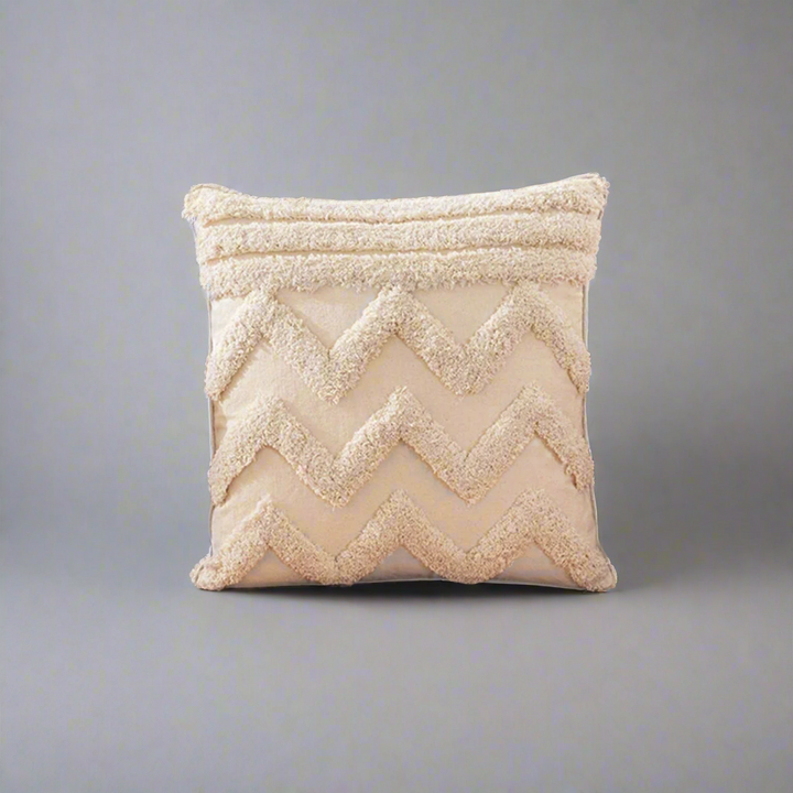 Handmade Beige & White Tassel Decorative Cushion Cover – Boho-Inspired Sofa Pillow Case (45x45cm / 30x50cm)