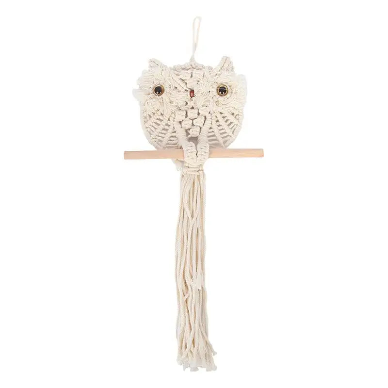 Macrame Wall Decor Bohemian Owl Shape Pendant For Wall Vivid Macrame Tapestry Home Decorations For Living Room Study Room Dining