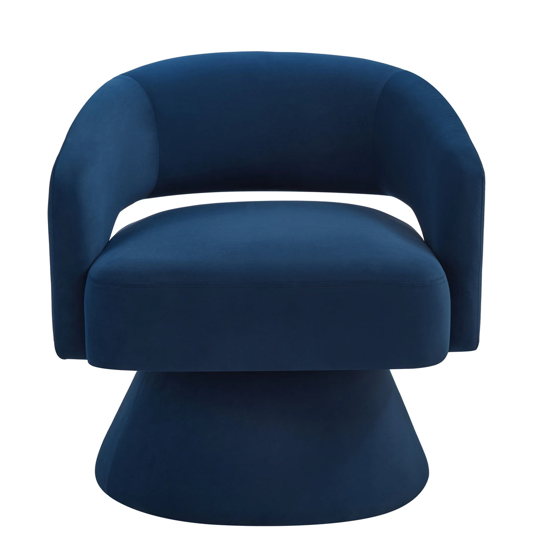 Modern Swivel Chair - Upholstered Velvet Round Accent Armchair with 360° Comfort Swivel