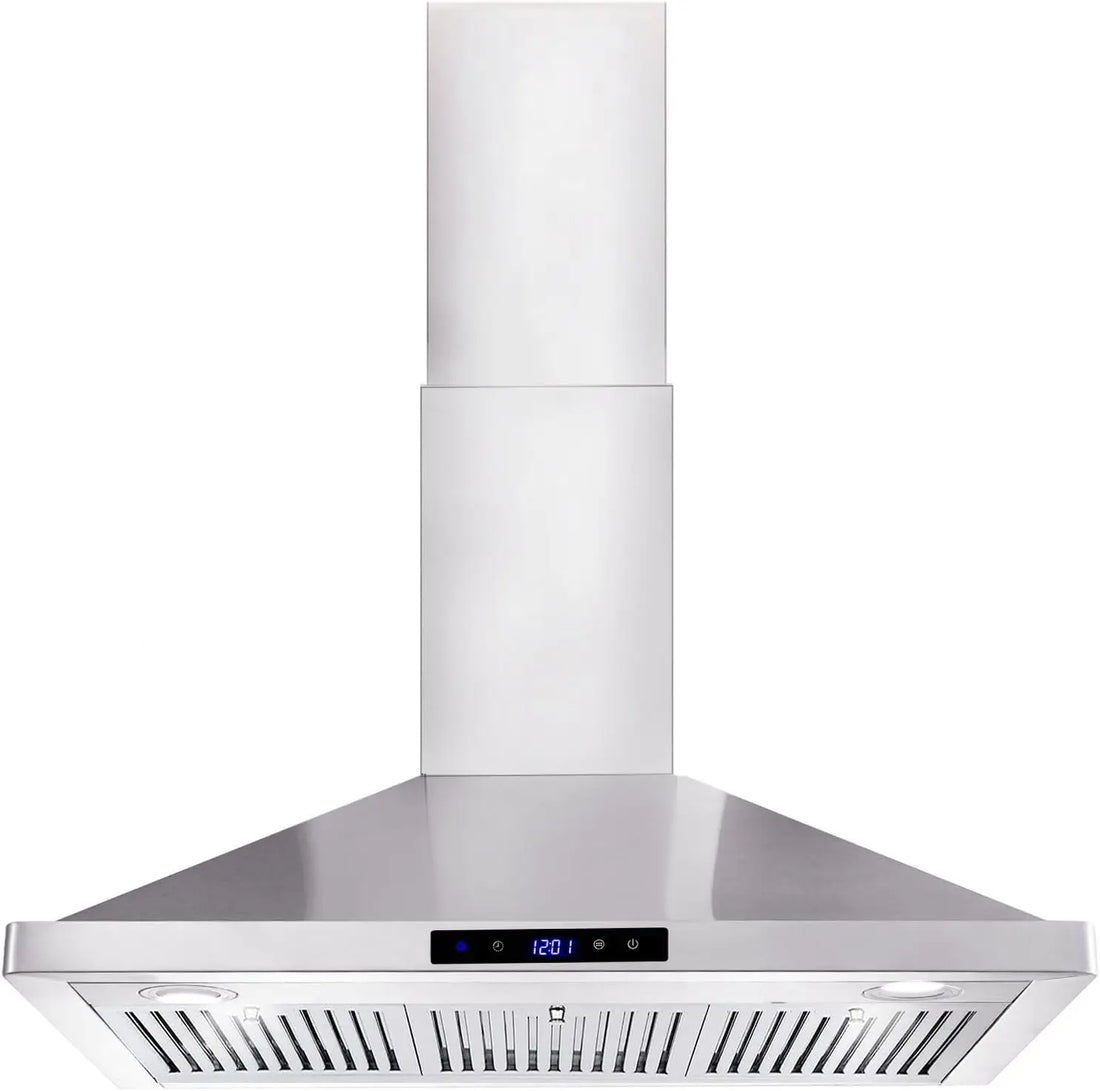 Tieasy 36-Inch Wall Mount Range Hood – 700 CFM Stainless Steel Kitchen Vent with Touch Panel, LED Lights, & Ducted/Ductless Convertible Ventilation