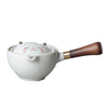 Portable Chinese Gongfu Kung Fu Tea Set – 360° Rotating Ceramic Teapot with Wooden Handle & Infuser