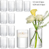 6/12-Piece Glass Cylinder Vases – Clear Vases for Flowers, Floating Candles, and Table Centerpieces