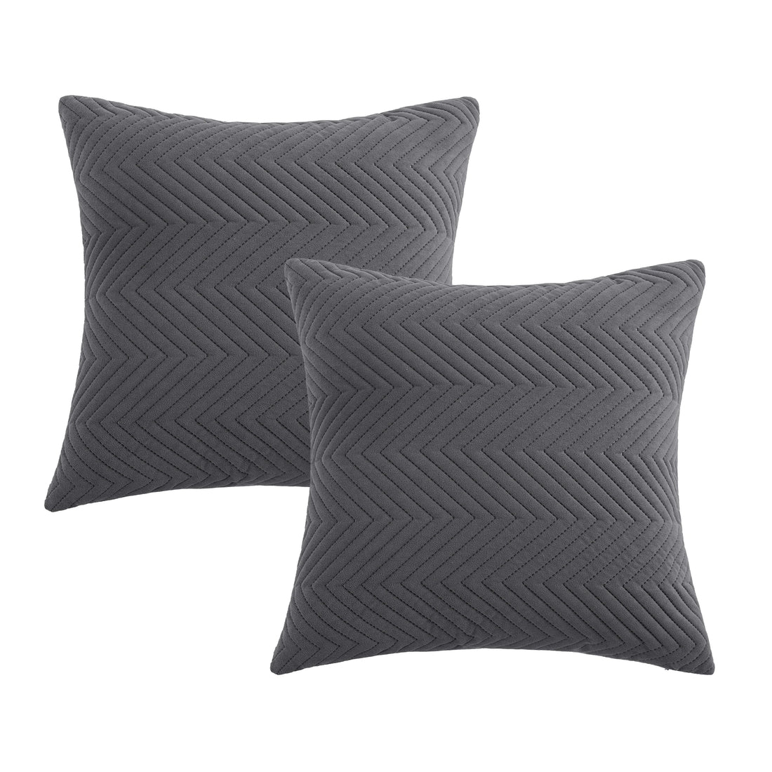 JELLYMONI Set of 2 Decorative Throw Pillow Covers – Quilted Solid Soft Cushion Cases with Zipper (No Insert)