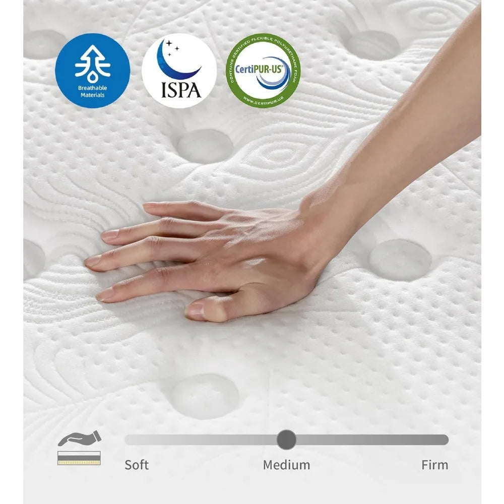 14 Inch Queen Mattress in a Box – Memory Foam & Spring Support