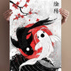 Japanese Yin Yang Koi Fish Canvas Painting – Modern Wall Art for Home Decoration