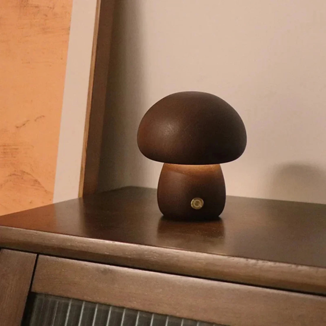 New LED night light with  switch desktop decorative light wooden ins cute mushroom bedside table light bedroom children's room