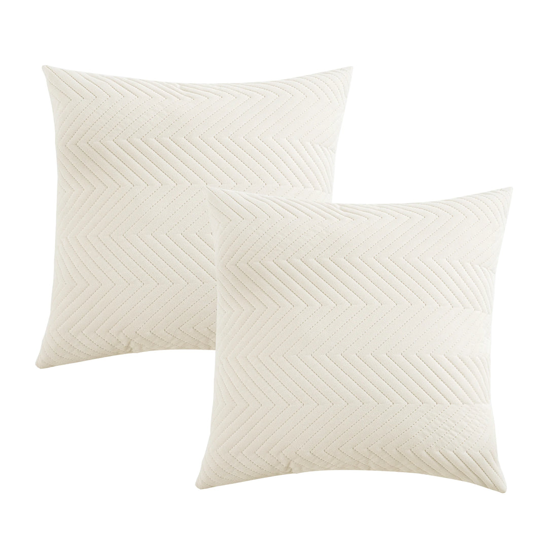 JELLYMONI Set of 2 Decorative Throw Pillow Covers – Quilted Solid Soft Cushion Cases with Zipper (No Insert)