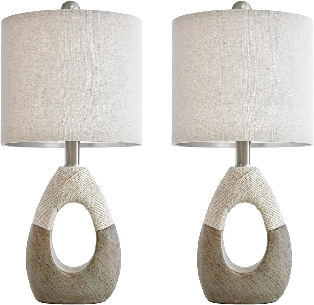 OYEARS Boho Table Lamps – Set of 2 for Rustic Elegance