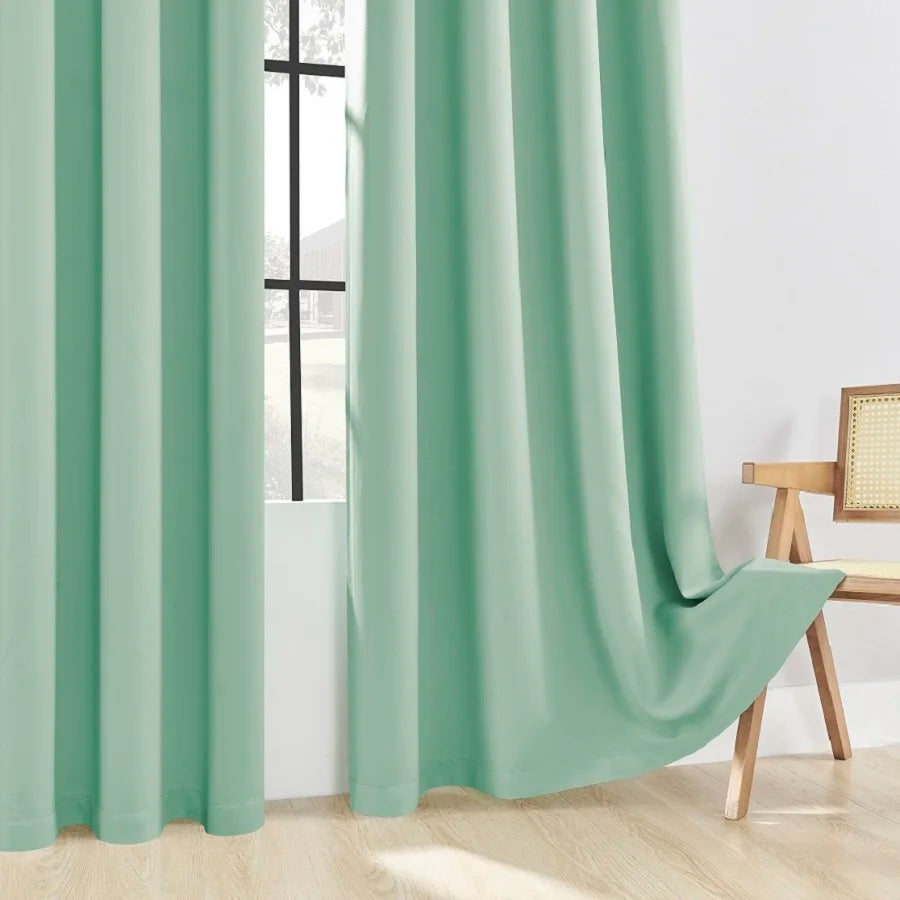 4 Blackout Curtains with Perforated Top – Perfect for Ultra Wide Windows