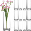 12-Pack Tall Clear Glass Cylinder Vases – Floating Candle Holders & Decorative Vases for Home, Weddings, and Events