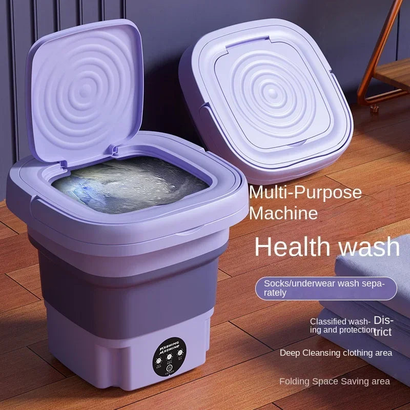 BALASHOV Portable Small Folding Washing Machine – Compact Washer for Clothes, Socks & Underwear (Travel-Friendly)