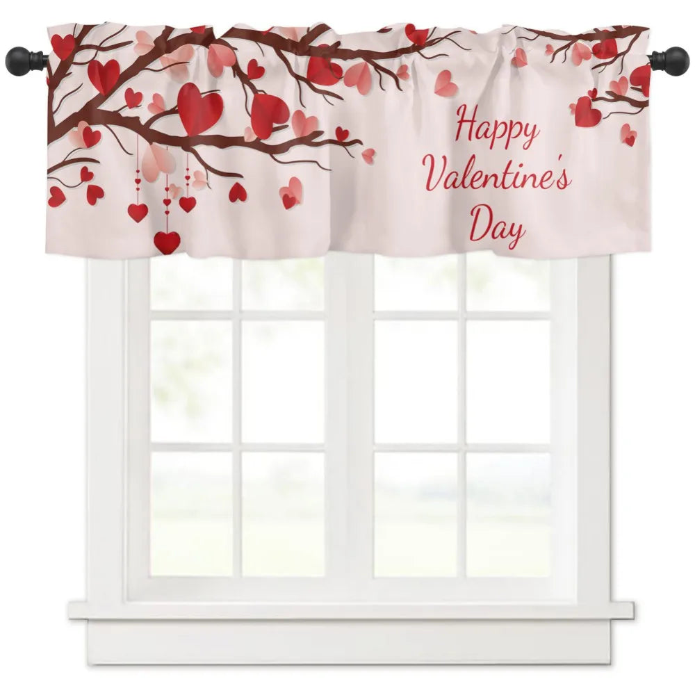 Valentine's Day Pastoral Country Decoration Curtain – Durable Kitchen Semi-Blackout Curtain