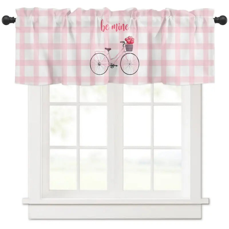 Valentine's Day Semi-Shaded Kitchen Curtain – Floral Printed Coffee Bay Half Curtain