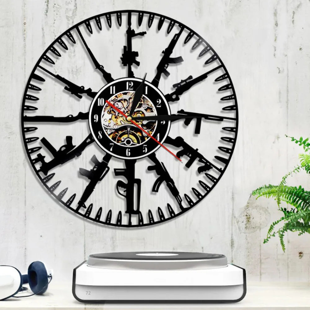 Modern Vinyl Record Wall Clock – Unique Wall Mounted Décor for Bar, Cafe, and Home