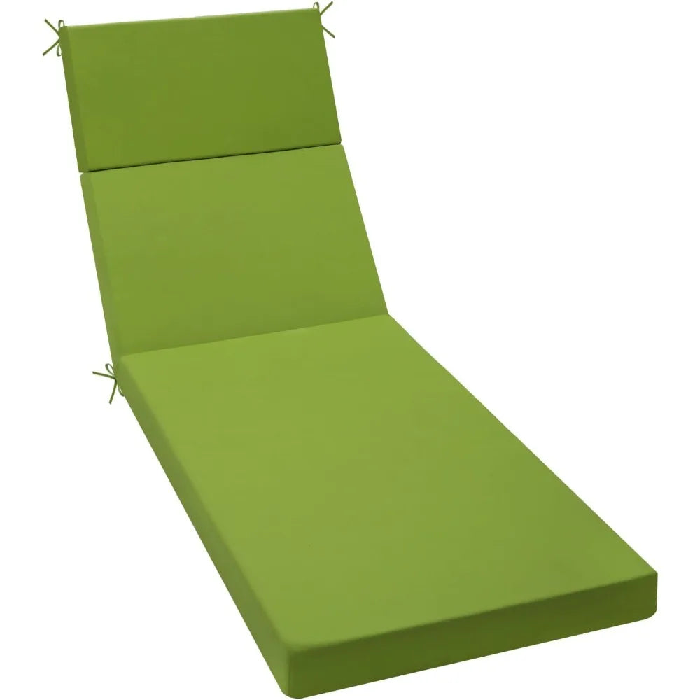 Outdoor Chaise Lounge Cushion – Waterproof Patio Chair Cushion (72in L x 21in W x 3in D) for Lawn & Poolside Furniture