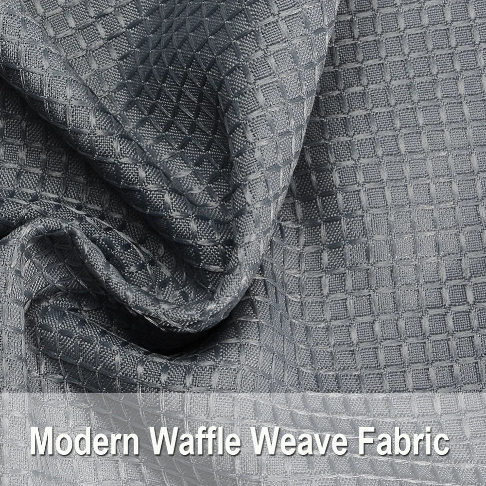 Cafe Curtains Waffle Woven Textured Kitchen Tier Curtains – Waterproof Short Window Coverings for Bathroom