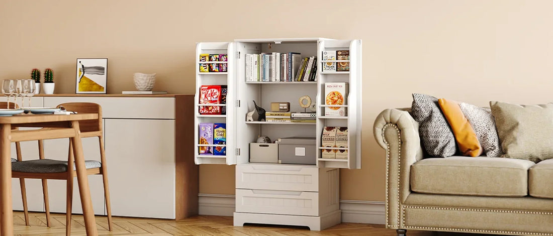 47" Kitchen Pantry Storage Cabinet with Drawers