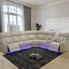 Luxury Power Reclining Sofa with LED Lights