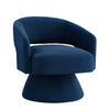 Modern Swivel Chair - Upholstered Velvet Round Accent Armchair with 360° Comfort Swivel