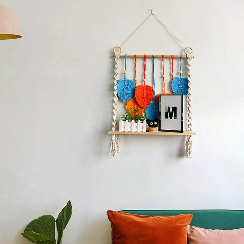 Macrame Leaf Wall Decor – Handmade Boho Tapestry for Modern Bohemian Spaces