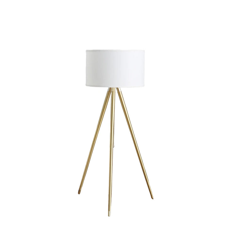 64" - 47"H Adjustable Height Brass/Shiny Gold Modern Tripod Floor Lamp for Living Room, Standing Lamp for Bedroom