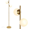 Mid-Century Modern 2 Globe Pole Light – LED Floor Lamp for Living Room, Bedroom, and Offices