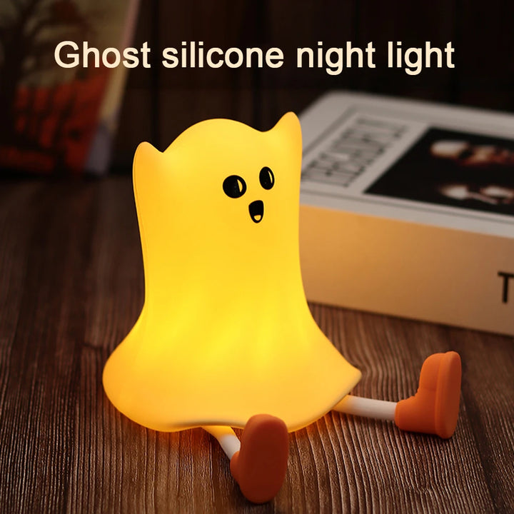 Cartoon Pumpkin LED Night Light USB Rechargeable 500mAh Battery Cute Pumpkin Silicone Lamp Touch Switch Silicone LED Kawaii Lamp