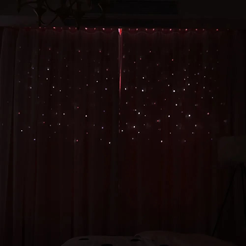 Bright Double Layer Blackout Star Hollow Curtains with Lace Tulle – Elegant Window Decor for Living Room & Bedroom